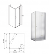 BESCO Kabina prysznicowa Viva Chrom 80x80x195 Prawa VKP-80-195-C