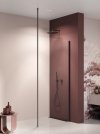 NEW TRENDY Kabina prysznicowa NESTA BLACK WALK-IN U 100x200 szkło czyste 8mm Active Shield 2.0 - WSPORNIK SUFITOWY K-1725-WS