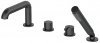 DEANTE - Bateria wannowa 4-otworowa SILIA z zestawem prysznicowym Nero/Czarny Mat BQS_N14M