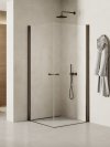 NEW TRENDY Kabina prysznicowa NEW SOLEO GUNMETAL BRUSHED 2D prostokątna U 70x80x195 szkło czyste 6mm Active Shield - wahadłowe K-2174