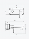 EXCELLENT Clever 2.0 bateria umywalkowa podtynkowa komplet, czarny soft AREX.4115BS