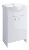 MITO - Set C13: zestaw szafka 60 cm BASIC biała + umywalka meblowa CERSANIA biały połysk  S801-537