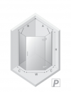NEW TRENDY Kabina NESTA chrom 1D pięciokątna L 90x90x200 czyste 6mm Active Shield 2.0 K-3687