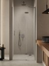 NEW TRENDY Drzwi wnękowe NESTA GUNMETAL BRUSHED 1D P 100x200 czyste 6mm Active Shield 2.0 D-0932A