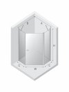 NEW TRENDY Kabina prysznicowa New Soleo Gunmetal Brushed, pięciokątna, asymetryczna, drzwi pojedyncze 90x90 K-1708