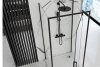 REA - Kabina Prysznicowa Przyścienna RAPID SWING Black-Czarna  /drzwi 80 + ścianka 100 x2 + ramię x2/
