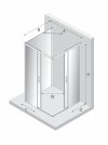 NEW TRENDY Kabina prysznicowa PRIME GUNMETAL BRUSHED 2D prostokątna przyścienna P 70x90x200 szkło czyste 6mm Active Shield 2.0 K-4971