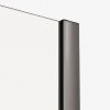 NEW TRENDY Drzwi wnękowe SMART GUNMETAL BRUSHED 1D U 110x200 szkło czyste 8mm Active Shield 2.0 - WIESZAK EXK-7825