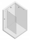 NEW TRENDY Kabina prysznicowa NESTA BLACK WALK-IN U 120x200 szkło czyste 8mm Active Shield 2.0 - WSPORNIK KĄTOWY K-1727-WL