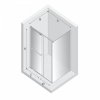 NEW TRENDY Kabina prysznicowa SMART GOLD BRUSHED 1D prostokątna U 110x90x200 szkło czyste 8mm Active Shield 2.0 - UCHWYT RELING EXK-7566