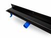 OKEDA Czarny przyścienny odpływ liniowy OKEDA® PRIME LINE™ - BLACK GLASS - RUSZT CZARNE SZKŁO 70cm 21700.06.BLACK