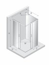 NEW TRENDY Kabina prysznicowa PRIME GUNMETAL BRUSHED 2D kwadratowa przyścienna U 100x100x200 szkło czyste 6mm Active Shield 2.0 K-4958