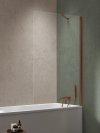 NEW TRENDY Parawan nawannowy NESTA COPPER BRUSHED stały U 50x140 szkło czyste 8mm Active Shield 2.0 P-0215