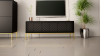 MEGSTYL Szafka RTV 150cm złoty stelaż - czarny mat ASPEN 01 