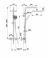 ARMATURA KRAKÓW KFA Zestaw prysznicowy deszczownia z baterią termostatyczną MALAGA BLACK 5756-910-81