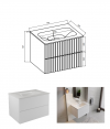 BESCO Szafka Akya Linea Gun Metal Matt 76 z umywalką gun metal + klik-klak chrom #KAL-76-GGC