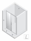 NEW TRENDY Drzwi wnękowe PRIME GUNMETAL BRUSHED 1D P 100x200 szkło czyste 6mm Active Shield 2.0 D-0886A
