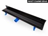 OKEDA Czarny przyścienny odpływ liniowy OKEDA® PRIME LINE™ - BLACK GLASS - RUSZT CZARNE SZKŁO 80cm 21800.06.BLACK