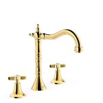 TRES CLASIC Bateria dwuuchwytowa stojąca umywalkowa-  Złoto 24k 24210501OR