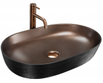 REA - Umywalka nablatowa CLEO 61 Copper Brush / Black