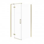 CERSANIT - Kabina kwadratowa narożna CITY by Cersanit 80x80x195 ZŁOTA szkło transparentne LEWA  S584-110