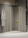 NEW TRENDY Kabina prysznicowa New Soleo Light Gold, pięciokątna, drzwi podwójne 80x80x195 K-1667