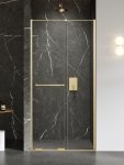 NEW TRENDY Drzwi wnękowe SMART GOLD BRUSHED 1D U 100x200 szkło czyste 8mm Active Shield 2.0 - UCHWYT RELING EXK-7510