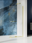 NEW TRENDY Kabina prysznicowa walk in 130x200 Smart Light Gold, przesuwna, wspornik skośny, reling EXK-6732-WU