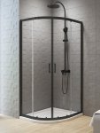 NEW TRENDY Kabina prysznicowa NEW VARIA BLACK 2D półokrągła R55 U 80x80x200 szkło czyste 6mm Active Shield K-5473