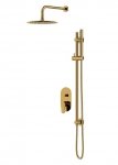 CERSANIT - Set b262 zestaw podtynkowy INVERTO złoty z baterią wannowo-natryskową, uchwyty 2 design in 1: złote  S952-007