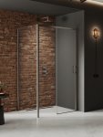 NEW TRENDY Kabina prysznicowa PRIME GUNMETAL BRUSHED 1D prostokątna L 100x80x200 szkło czyste 6mm Active Shield 2.0 K-4797