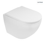 OLTENS Zestaw Oltens Hamnes Stille miska WC wisząca PureRim z powłoką SmartClean z deską wolnoopadającą biały 42523000 