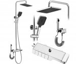 REA - Zestaw Natryskowy z Termostatem i wylewką ROB Chrom