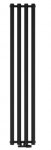 AQUAFORM - Grzejnik łazienkowy ASAMI pionowy 1500X242 391W / przył. dolne 50MM czarny  GRŁ-G/A-1500X242-C