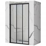 REA - Drzwi prysznicowe przesuwne ALEX BLACK / Czarne 90