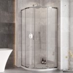 BESCO Kabina prysznicowa 90x90x190 Zarya Chrom 90 + brodzik Axim Stone Effect Black 90 ZC-AXS90-190