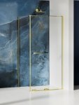 NEW TRENDY Kabina prysznicowa SMART LIGHT GOLD 1D prostokątna U 110x90x200 szkło czyste 8mm Active Shield 2.0 - UCHWYT RELING EXK-6698