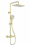ARMATURA KRAKÓW KFA Zestaw prysznicowy deszczownia z baterią termostatyczną MALAGA PVD BRUSHED LIGHT GOLD 5756-910-31