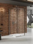 NEW TRENDY Kabina prysznicowa PRIME GUNMETAL BRUSHED 2D kwadratowa przyścienna U 80x80x200 szkło czyste 6mm Active Shield 2.0 K-4956