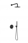 EXCELLENT PI zestaw prysznicowo-wannowy podtynkowy 2 funkcyjny z deszczownicą 20 cm, czarny mat AREX.SET.1245BL