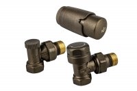 KFA ARMATURA KRAKÓW Zestaw termostatyczny grzejnikowy, prosty, KOMFORT PRO, MIEDZIANY 757-030-19-BL 