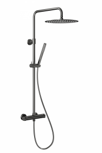 ARMATURA KRAKÓW KFA Zestaw prysznicowy deszczownia z baterią termostatyczną MOZA PREMIUM GUN METAL GREY 5736-920-61 