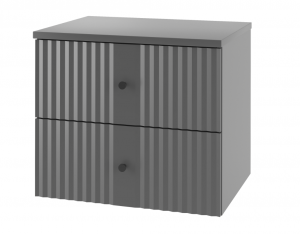MEGSTYL Szafka pod Umywalkę z Blatem 2S 60cm Szary Mat Zestaw-1 XILO-0000-0146