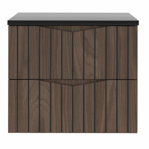 MEGSTYL Szafka pod Umywalkę z Blatem 2S 60cm Orzech Zestaw-1 STELLA-0000-0092