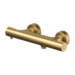 CERSANIT BATERIA NATRYSKOWA TERMOSTATYCZNA ŚCIENNA VIRGO ZŁOTY SZCZOTKOWANY S951-867