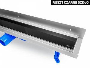 OKEDA Przyścienny odpływ liniowy OKEDA® PRIME LINE™ - BLACK GLASS - CZARNE SZKŁO 50cm 21500.06