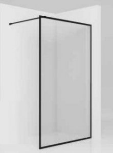 GAMA - ścianka prysznicowa TEINE 100 typu Walk-In szkło transparentne 6mm profil CZARNY  KN-02-W-33-100