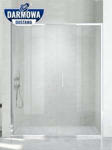 NEW TRENDY Drzwi wnękowe prysznicowe przesuwne NEW CORRINA 150x195 D-0184A