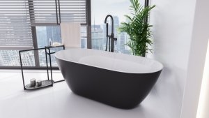 Besco Wanna wolnostojąca Moya Matt B&W 170 + klik-klak chrom #WMMC-170M