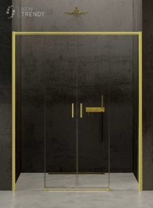 NEW TRENDY Drzwi prysznicowe wnękowe przesuwne podwójne PRIME LIGHT GOLD 180x200 D-0447A